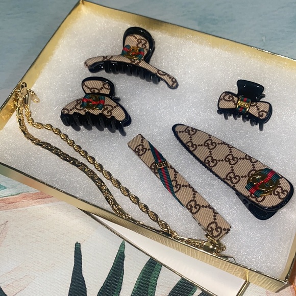 7pc Hair Accessories & Bracelet Set - Picture 2 of 7